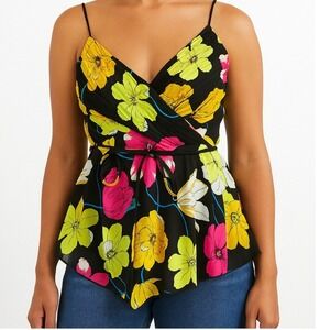 VTG Y2K M Babydoll Camisole Tank Floral Fairycore Festival‎ Whimsygoth Hippie